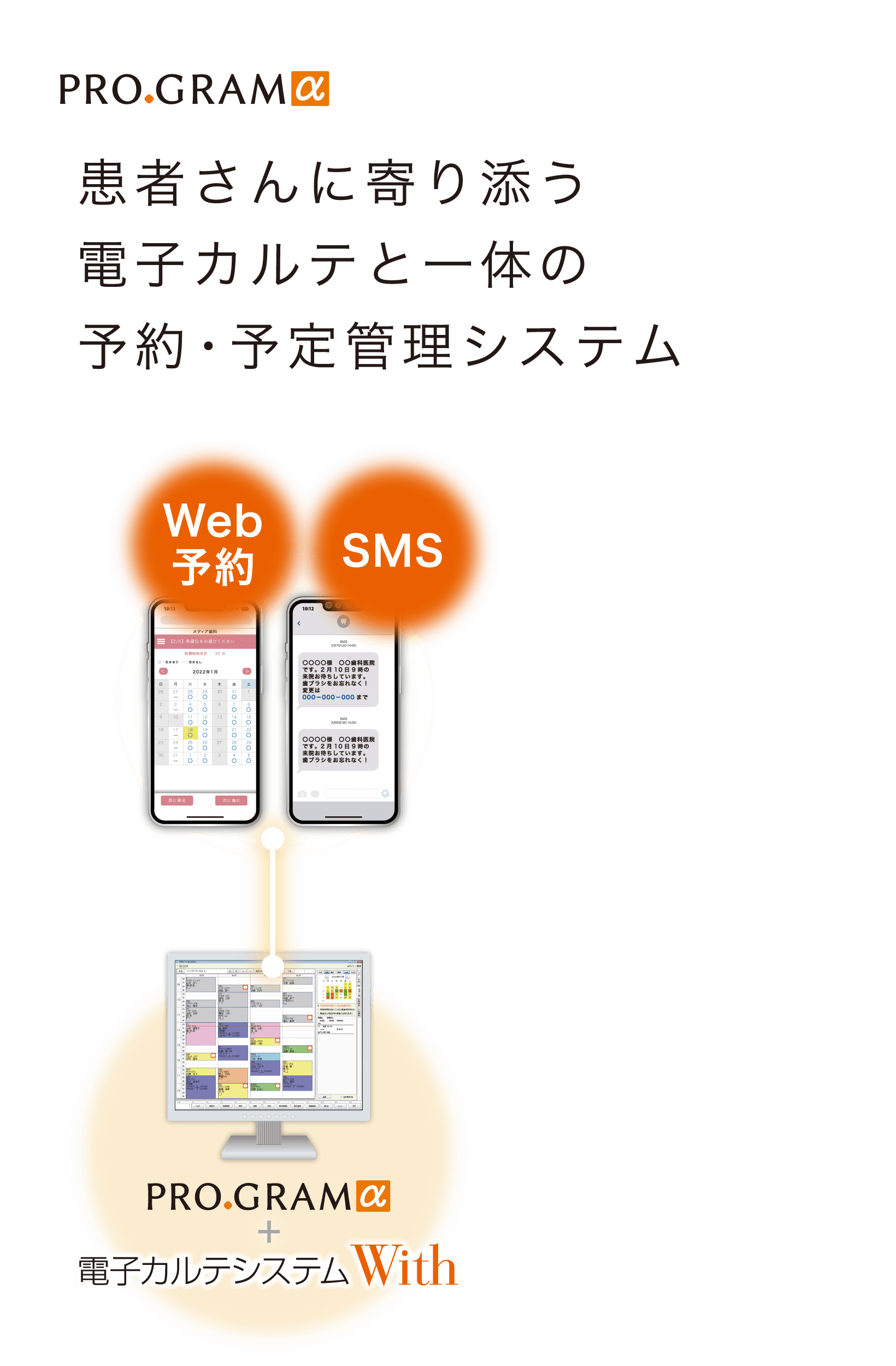 カルテと一体の歯科予約PROGRAMα（プログラムアルファ）